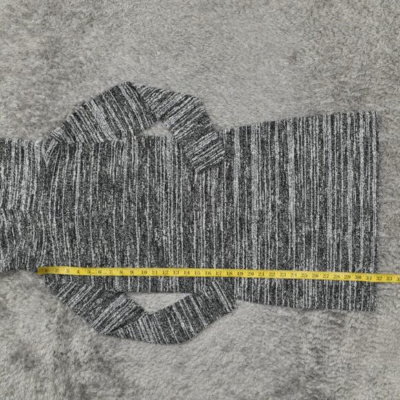 Loft Women's Size 2XSP Sweater Dress Gray Knee Length Casual Polyester Striped - Picture 6 of 8